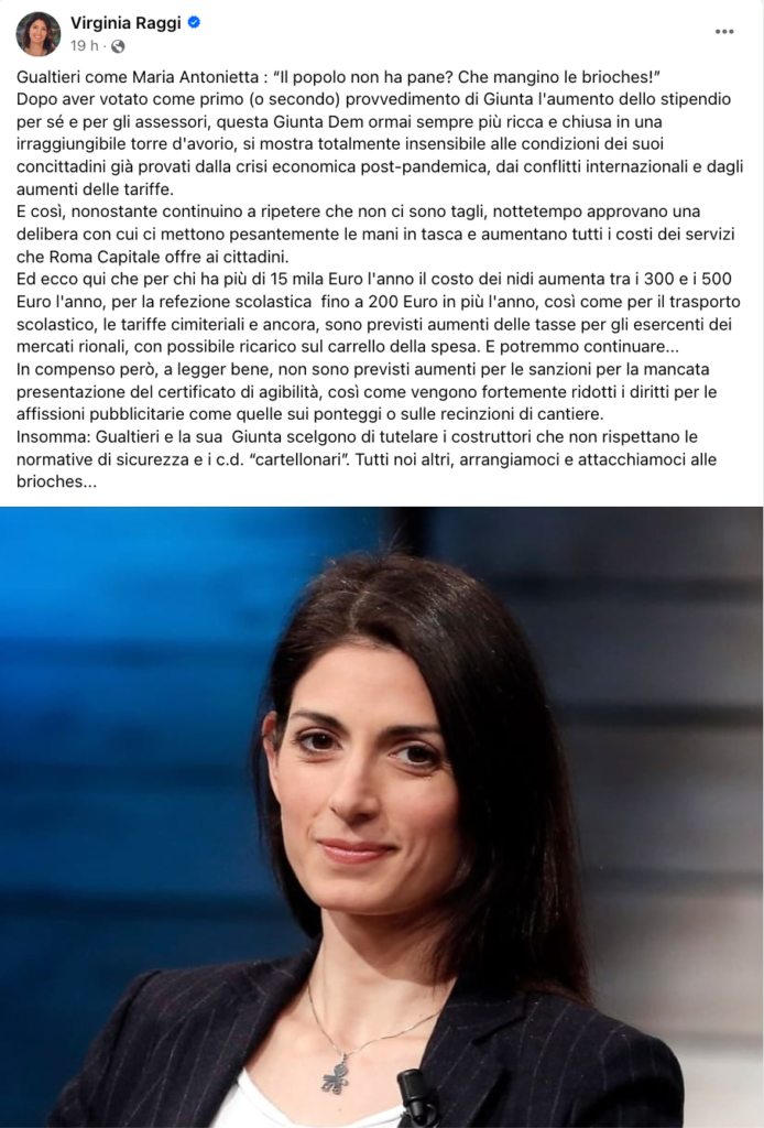 Virginia Raggi Attacca Gualtieri Sembra Maria Antonietta Voce Dei Cittadini 0492